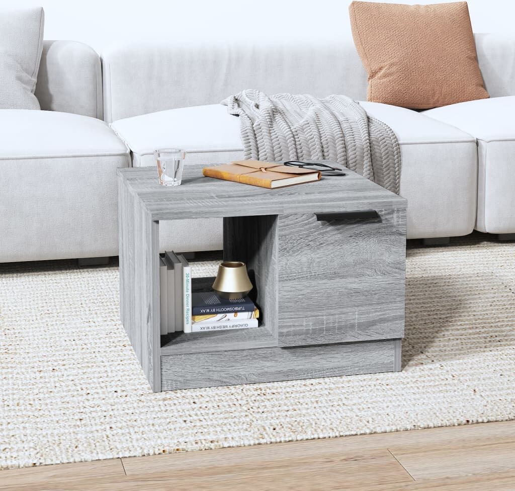 vidaXL Mesa de centro madera contrachapada gris Sonoma 50x50x36 cm