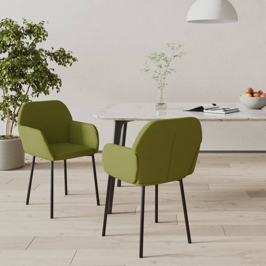 vidaXL Sillas de comedor 2 unidades terciopelo verde claro