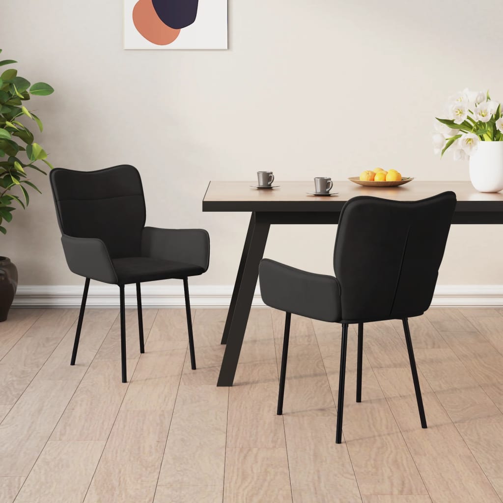 vidaXL Sillas de comedor 2 unidades terciopelo negro