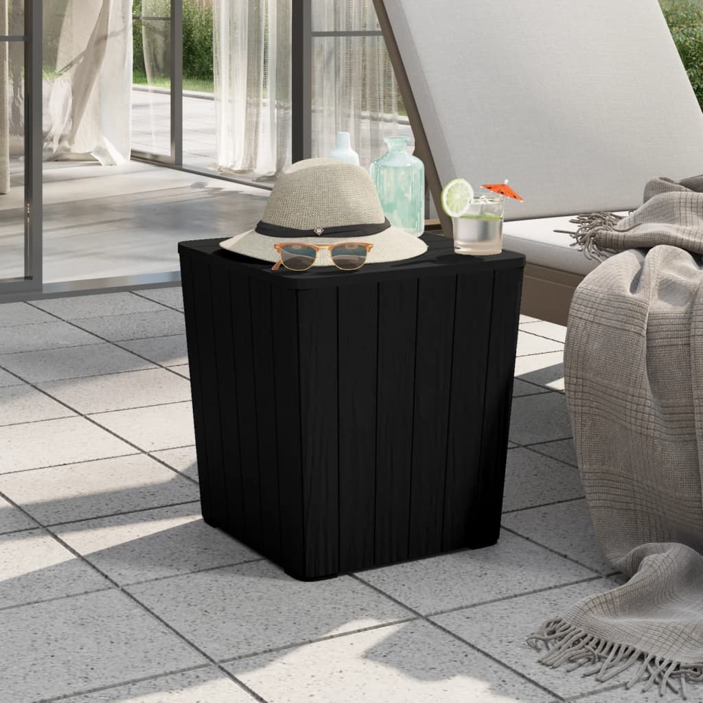 vidaXL Mesa de jardín con tapa extraíble polipropileno negro