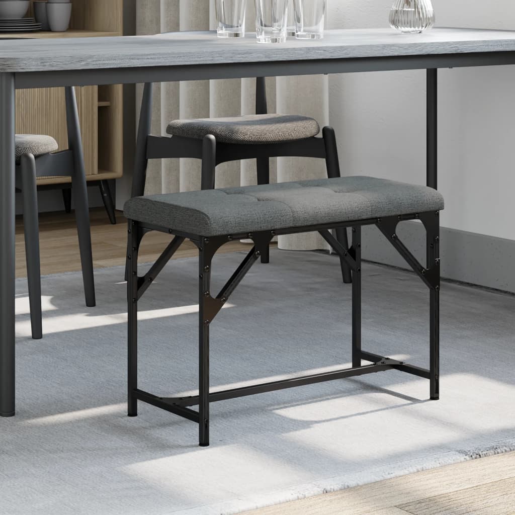 vidaXL Banco de comedor acero y tela gris oscuro 62x32x45 cm