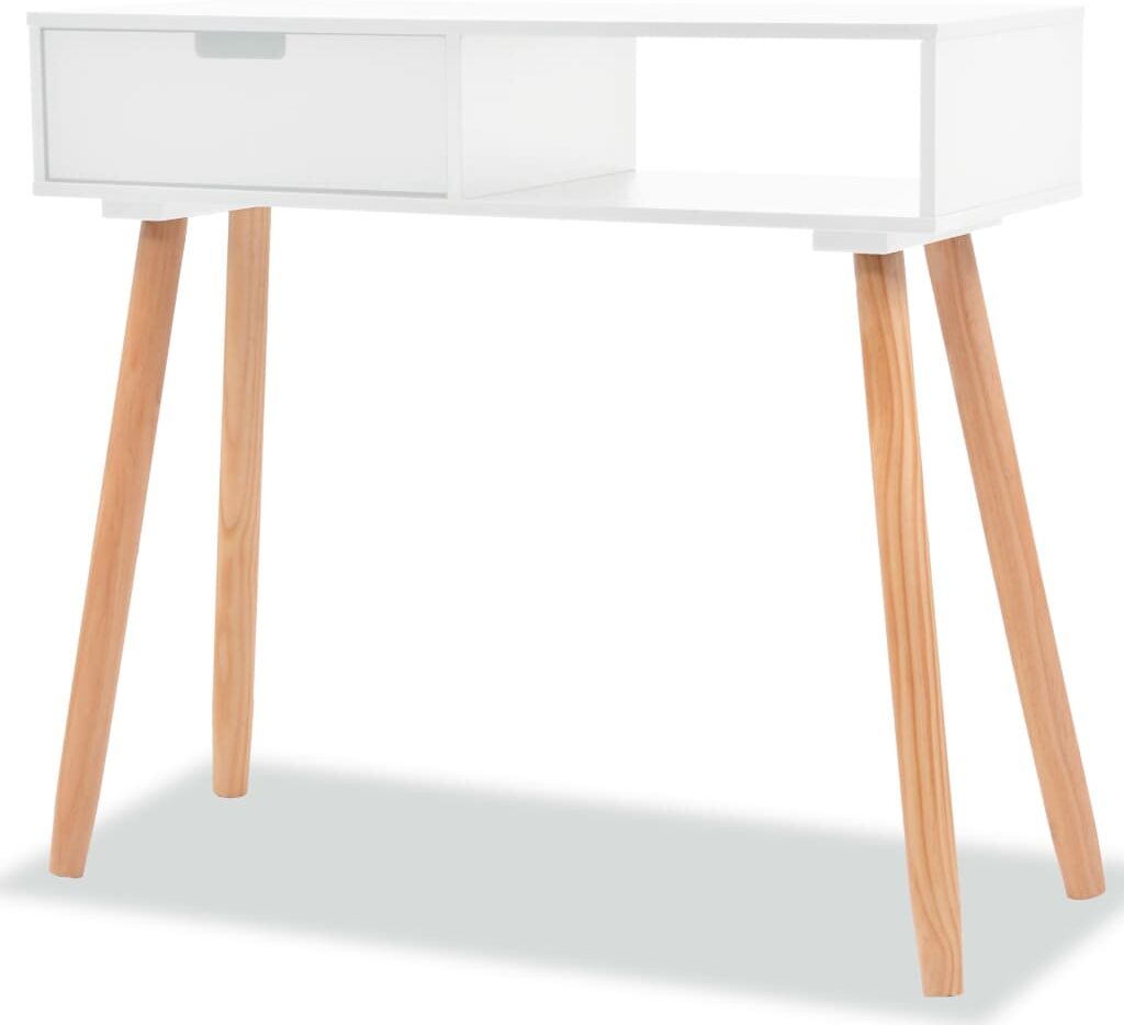 vidaXL Mesa consola de madera maciza de pino blanca 80x30x72 cm vidaXL Mesa consola de madera maciza de pino blanca 80x30x72 cm