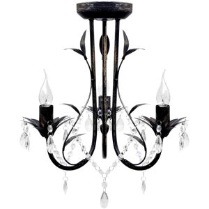 vidaXL Lámpara de araña, candelabro negro estilo Art Nouveau, 3 x E14