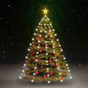 vidaXL Red de luces de árbol de Navidad 210 LEDs blanco frío 210 cm