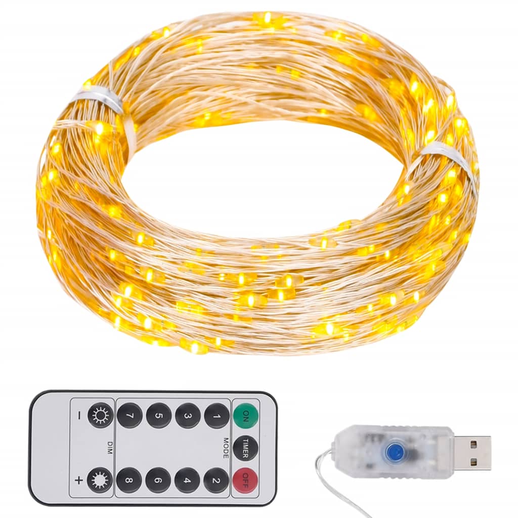 vidaXL Tira de luces con 150 LED blanco cálido PVC 15 m