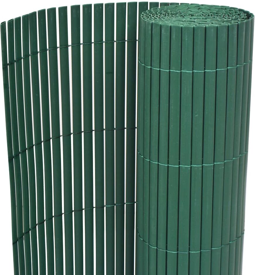 vidaXL Valla de jardín de doble cara PVC verde 90x500 cm vidaXL Valla de jardín de doble cara PVC verde 90x500 cm