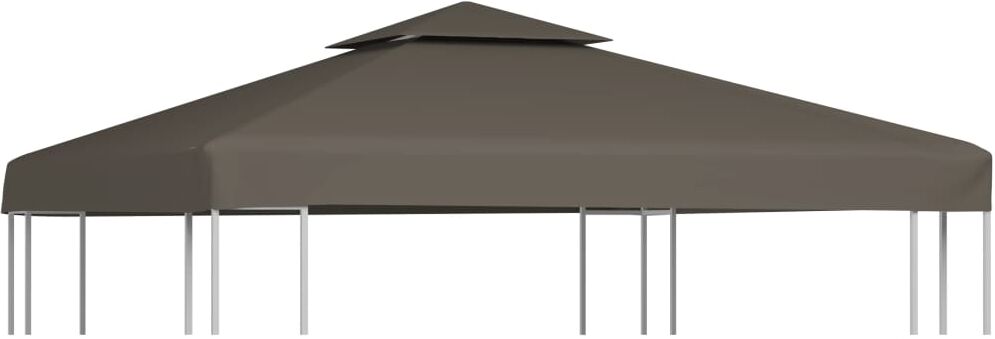 vidaXL Toldo de cenador 2 niveles 310 g/m² 3x3 m gris topo vidaXL Toldo de cenador 2 niveles 310 g/m² 3x3 m gris topo