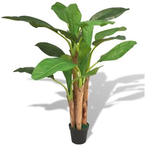 vidaXL Árbol bananero artificial con macetero 175 cm verde