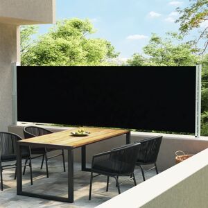 vidaXL Toldo lateral retráctil para patio negro 140x600 cm