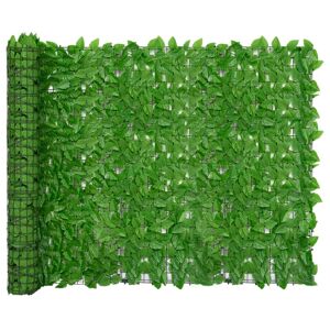 vidaXL Toldo para balcón con hojas verde 600x150 cm