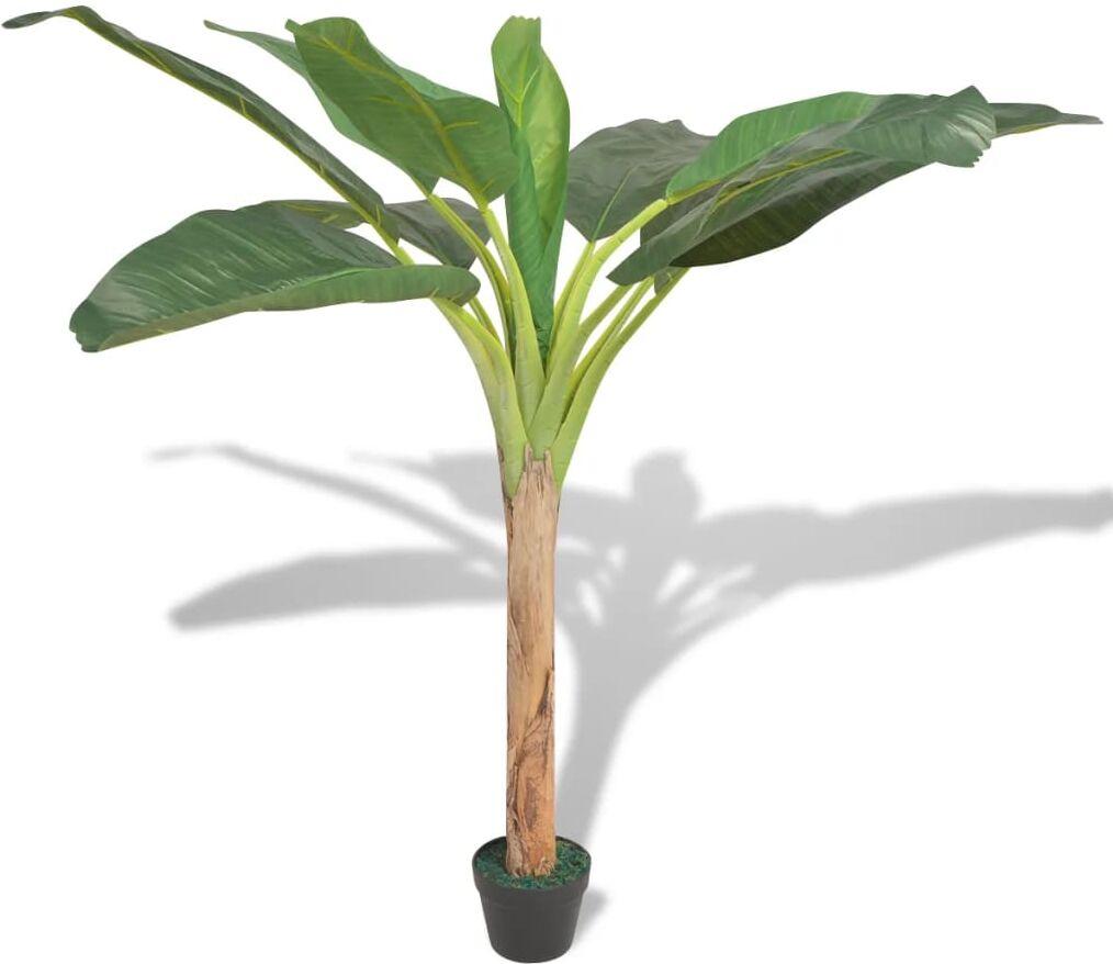 vidaXL Árbol bananero artificial con macetero 150 cm verde