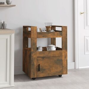 vidaXL Carrito de cocina madera contrachapada roble ahumado 60x45x80cm