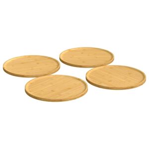 vidaXL Platos para pizza 4 uds bambú Ø32x1,5 cm