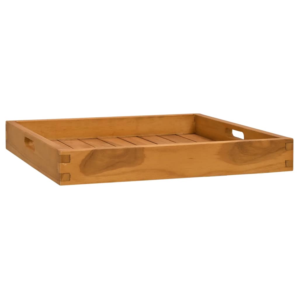 vidaXL Bandeja de madera de teca maciza 50x50 cm