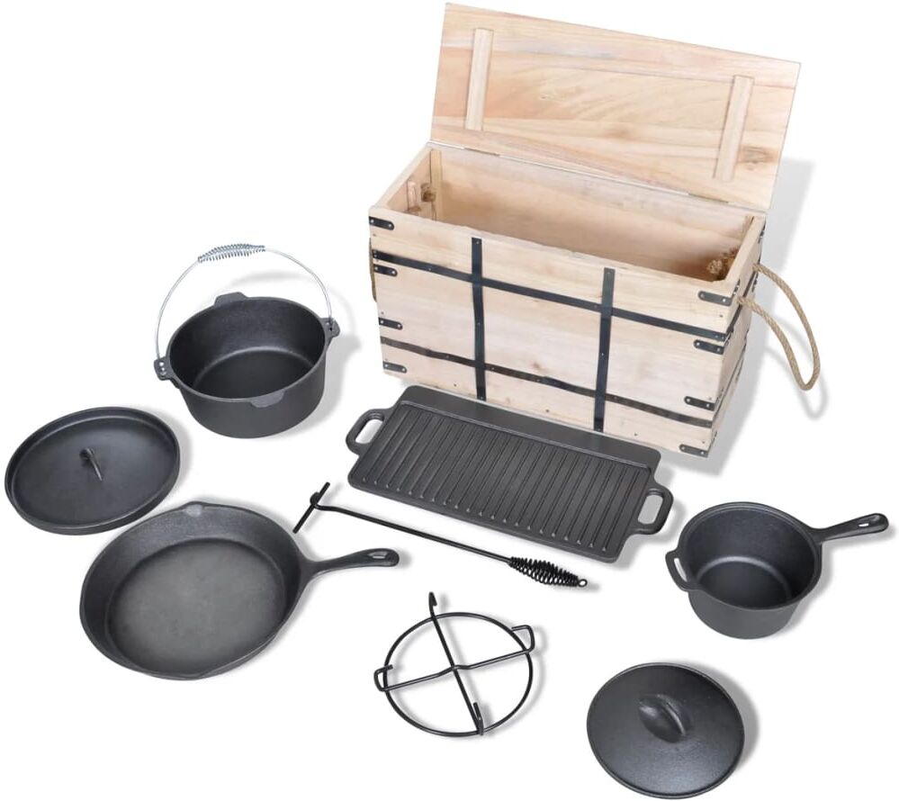 vidaXL Set De Horno Holandés 9 Piezas