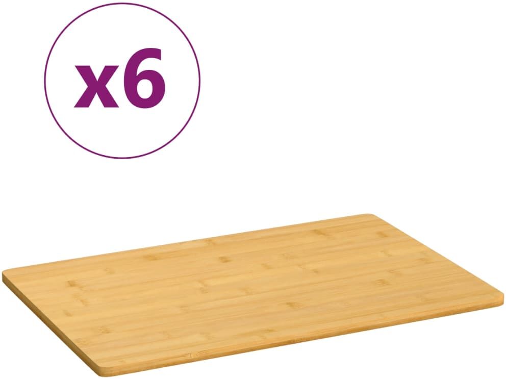 vidaXL Platos de desayuno 6 uds bambú 35x23x0,8 cm