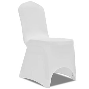 vidaXL Fundas elásticas para sillas blancas 100 unidades
