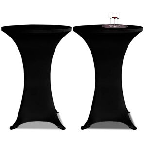 vidaXL 2 Manteles negros ajustados para mesa de pie - 60 cm diámetro