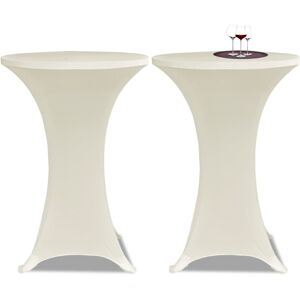 vidaXL 2 Manteles color crema ajustados para mesa de pie - 60 cm diámetro