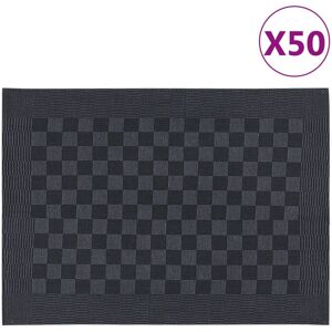 vidaXL Paños de cocina 50 uds algodón negro y gris 50x70 cm