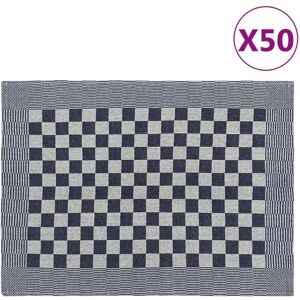 vidaXL Paños de cocina 50 uds algodón azul y blanco 50x70 cm