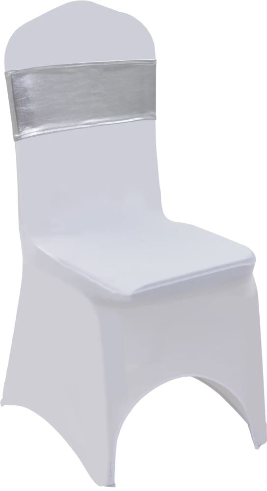 vidaXL Lazo de silla elástico 25 uds con broche de diamante plateado