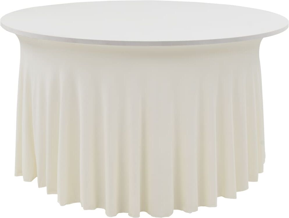 vidaXL Fundas elásticas para mesa 2 uds con falda 180x74 cm crema