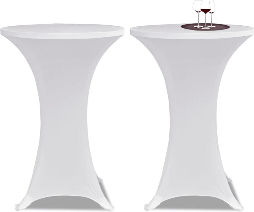 vidaXL 2 Manteles blancos ajustados para mesa de pie - 70 cm diámetro