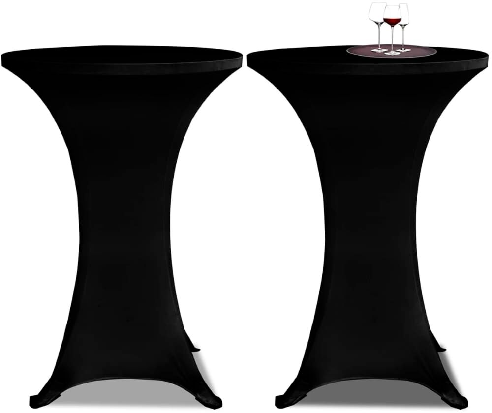 vidaXL 2 Manteles negros ajustados para mesa de pie - 60 cm diámetro