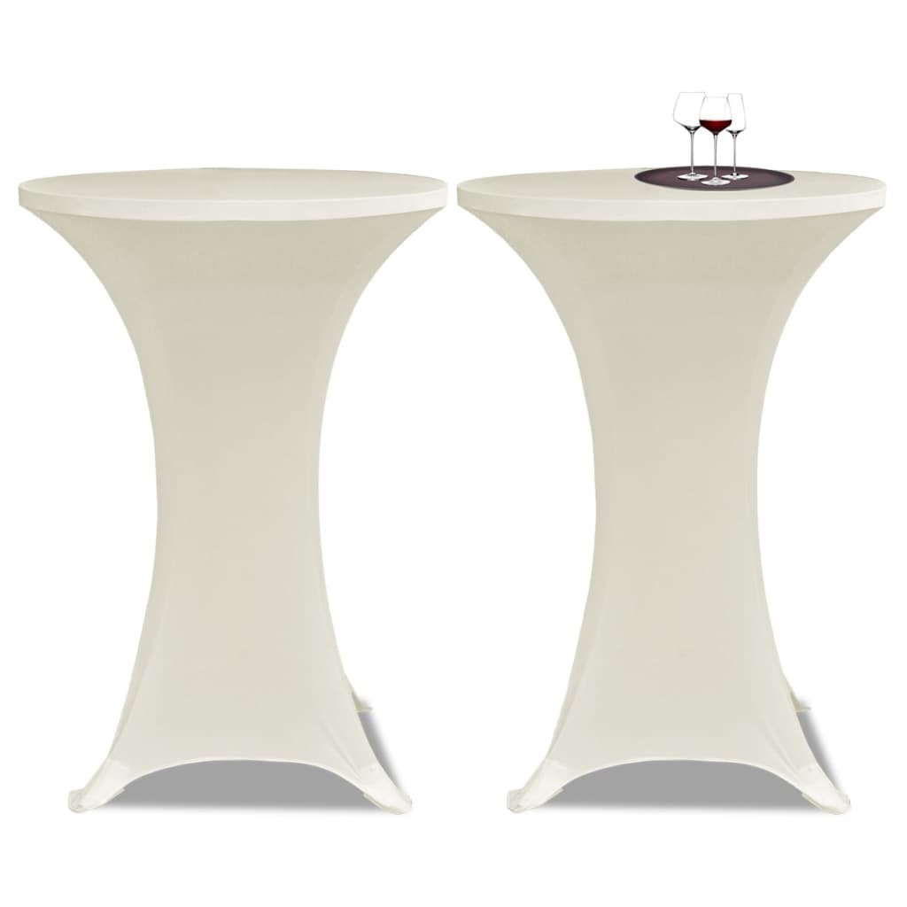vidaXL 2 Manteles color crema ajustados para mesa de pie - 60 cm diámetro