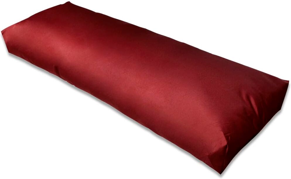 vidaXL Cojín de respaldo tapizado rojo vino tinto 120x40x10 cm