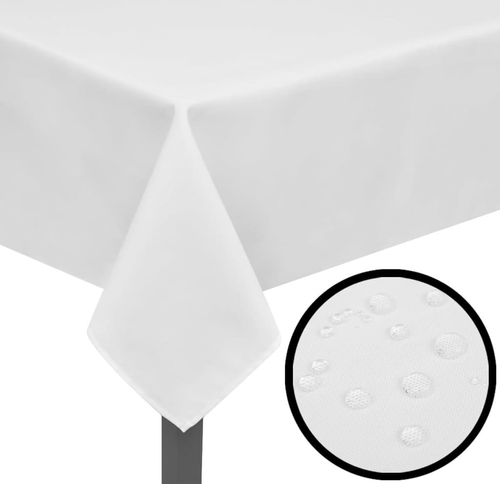 vidaXL 5 manteles blancos 250 x 130 cm