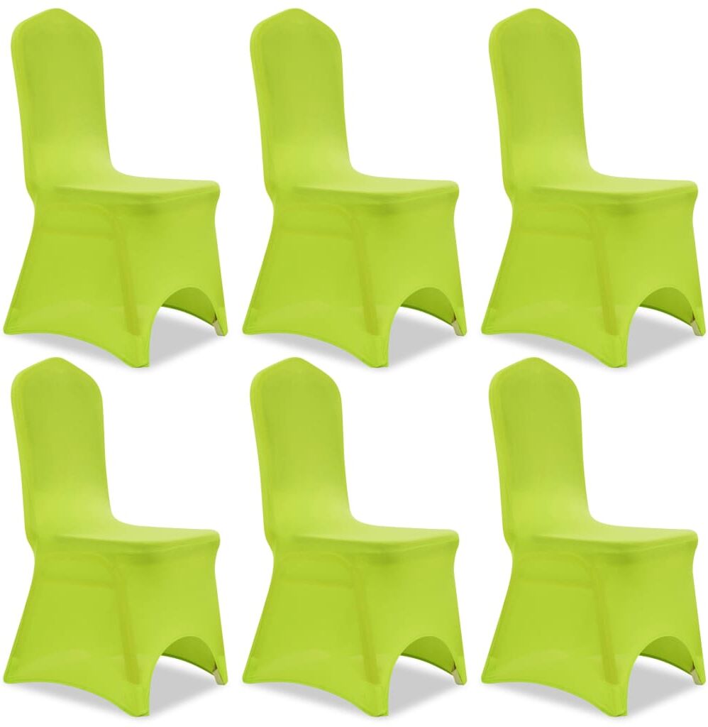 vidaXL Funda de silla elástica 6 unidades verde