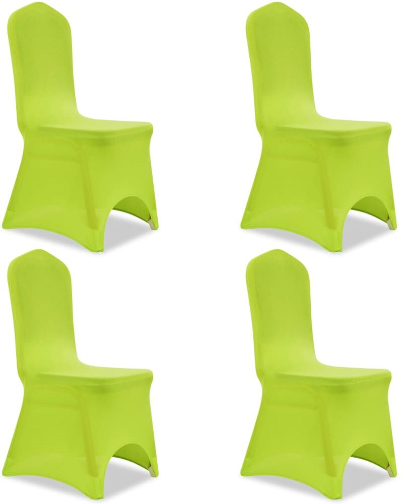 vidaXL Funda de silla elástica 4 unidades verde