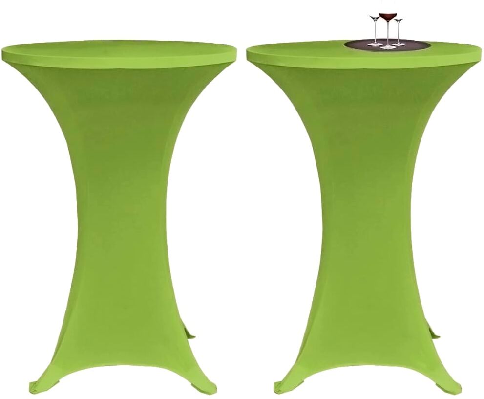 vidaXL Funda elástica para mesa 2 unidades 60 cm verde