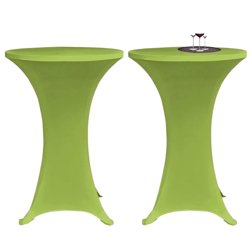 vidaXL Funda elástica para mesa 2 unidades 80 cm verde