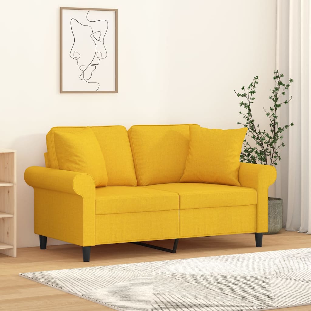 vidaXL Cojines decorativos 2 uds tela amarillo claro 40x40 cm