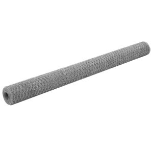 vidaXL Alambrada de gallinero acero galvanizado plateado 25x1,5 m