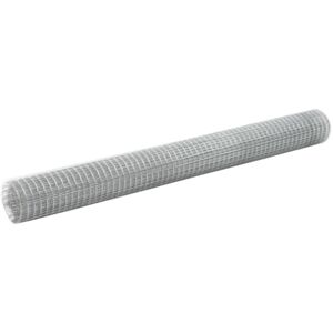 vidaXL Alambrada de gallinero acero galvanizado plateado 25x1,5m