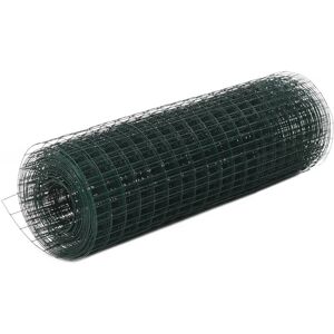 vidaXL Alambrada de gallinero acero revestimiento PVC verde 10x0,5 m