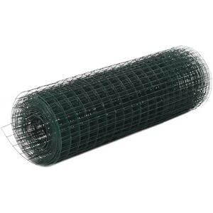 vidaXL Alambrada de gallinero acero revestimiento PVC verde 25x0,5 m