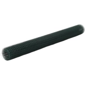 vidaXL Alambrada de gallinero acero revestimiento PVC verde 25x1,5 m