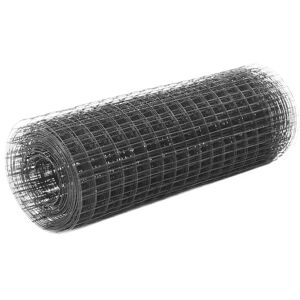 vidaXL Alambrada de gallinero acero revestimiento PVC gris 10x0,5 m