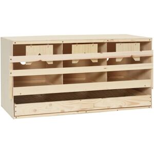 vidaXL Ponedero para gallinas 3 compartimentos madera pino 72x33x38 cm