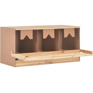 vidaXL Ponedero para gallinas 3 compartimentos madera pino 96x40x45 cm