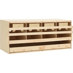 vidaXL Ponedero para gallinas 4 compartimentos madera pino 106x40x45cm