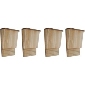 vidaXL Casas para murciélagos 4 unidades de madera 22x12x34 cm