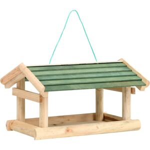 vidaXL Comedero para pájaros madera maciza 35x29,5x21 cm