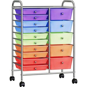 vidaXL Carrito de almacenaje portátil  XXL 15 cajones plástico multicolor