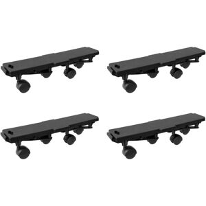 vidaXL Plataformas móviles con 4 ruedas 4 uds PP negro 170 kg